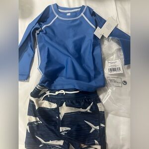 NWT Tea collection rash guard swim set sz 12-18m